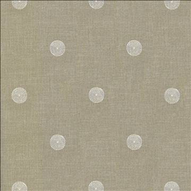 Spot The Dots Limestone by Kasmir Designer Fabric 1437 100% Polyester Embroidery Contents 100% Rayon INDIA 30,000 Wyzenbeek Double Rubs H: 5 inches, V: 4 2/8 inches 51 - 55 - Swanky Fabrics - Kasmir