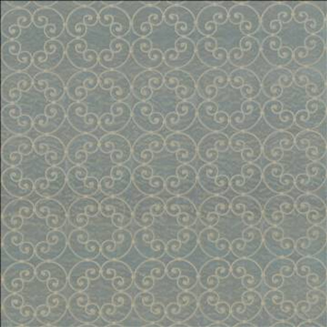 Tracery Steel Blue by Kasmir Designer Fabric 5073 100% Polyester Embroidery Contents 100% Polyester CHINA Not Tested H: 5 6/8 inches, V: 5 6/8 inches 56 - 58 - Swanky Fabrics - Kasmir