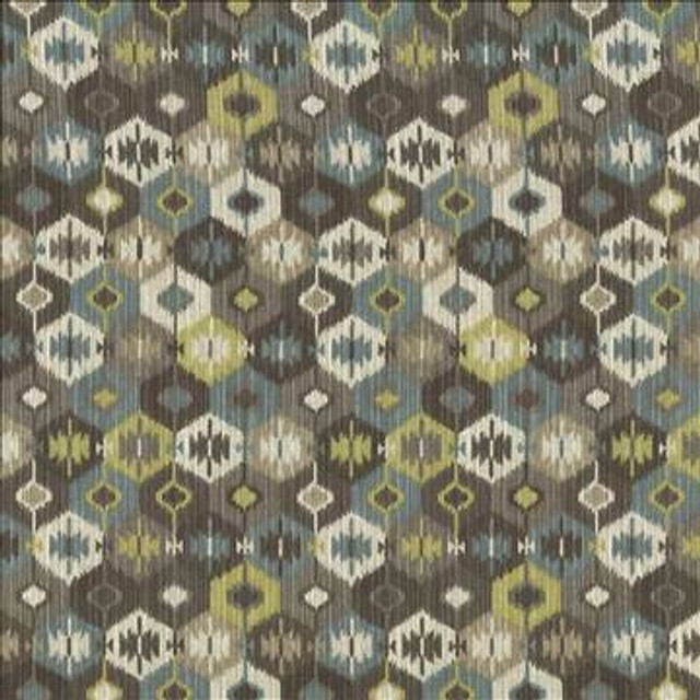Valdez Ikat Rock Harbor by Kasmir Designer Fabric 1442 100% Cotton INDONESIA 15,000 Wyzenbeek Double Rubs H: 13 4/8 inches, V: 25 inches 54 - 55 - Swanky Fabrics - Kasmir