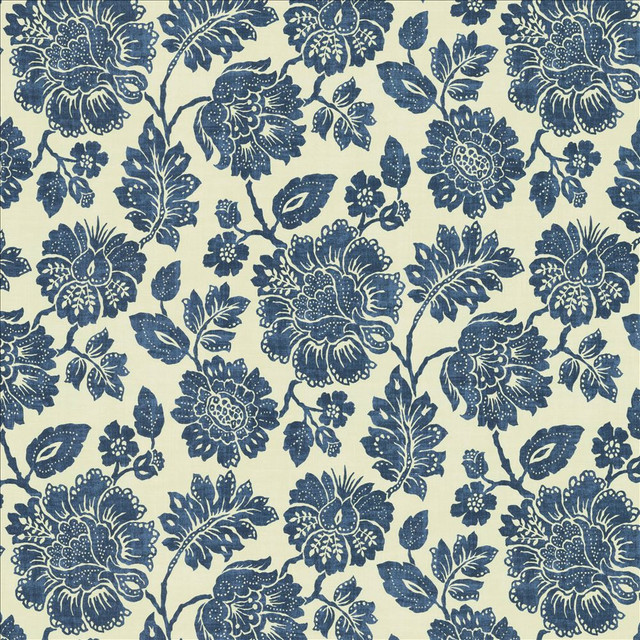 Chromia Indigo by Kasmir Designer Fabric 5143 100% Cotton SPAIN 30,000 Wyzenbeek Double Rubs Horizontal: 27 inches and Vertical: 27 inches 54 - Swanky Fabrics -