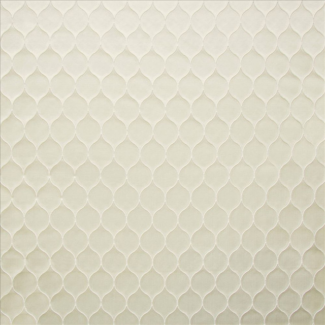 Glensheen White by Kasmir Designer Fabric 5147 100% Polyester INDIA Not Tested Horizontal: 1 1/8 inches and Vertical: 2 inches 54 - Swanky Fabrics -