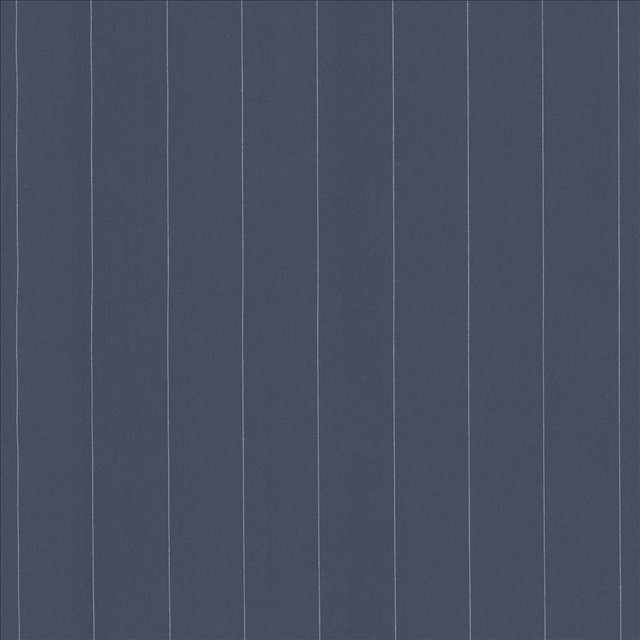Suiting Stripe Blue by Kasmir Designer Fabric 5143 100% Cotton CHINA 60,000 Wyzenbeek Double Rubs Horizontal: 1 7/8 inches and Vertical: 0 Inches 54 - Swanky Fabrics -