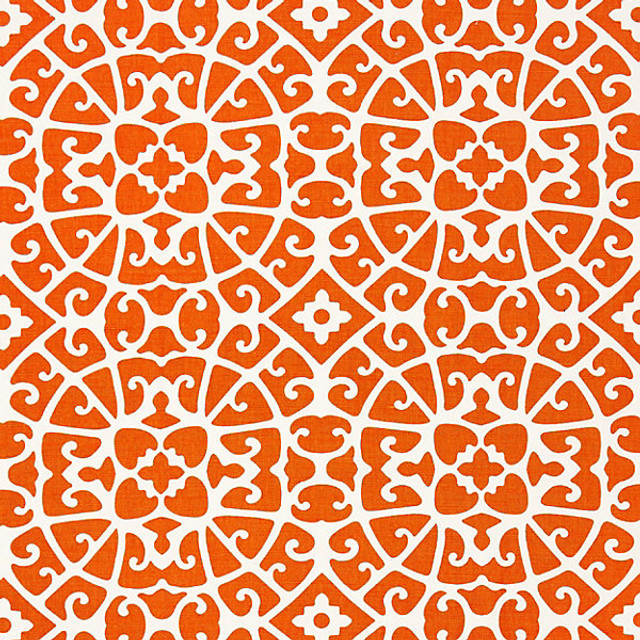 Anshun Lattice/Persimmon 16559-004 by Scalamandre Designer Fabric FALL 2015 STOCKED AT 52% LINEN;48% COTTON UNITED KINGDOM LIGHT DUTY Horizontal: 13" and Vertical: 13.5" 55" - Swanky Fabrics -