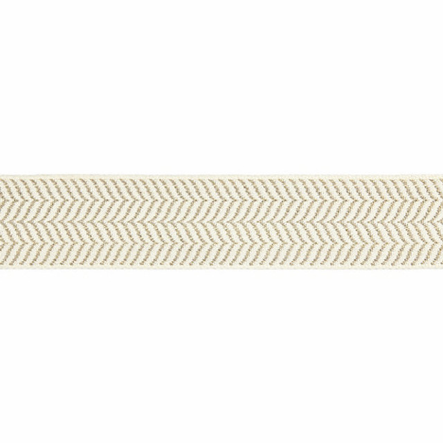 Artemis Tape/Flax On Ivory T3294-001 by Scalamandre Trim Designer Trim MODERN LUXURY STOCKED AT 88% VISCOSE;12% LUREX FRANCE LIGHT DUTY Horizontal: .625" and Vertical: 2.375" - Swanky Fabrics -