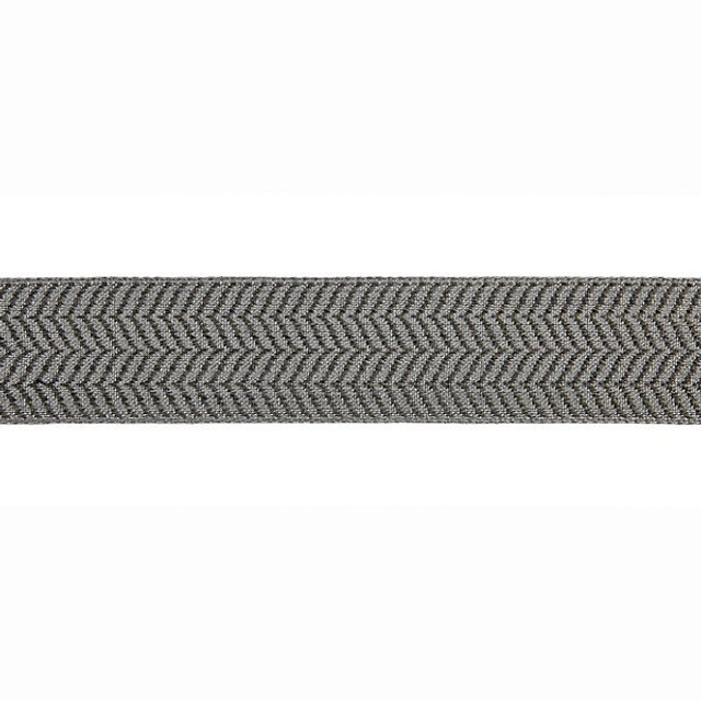 Artemis Tape/Smoke T3294-004 by Scalamandre Trim Designer Trim MODERN LUXURY STOCKED AT 88% VISCOSE;12% LUREX FRANCE LIGHT DUTY Horizontal: .625" and Vertical: 2.375" - Swanky Fabrics -