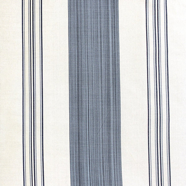 Astor Stripe/Indigo 26982-002 by Scalamandre Designer Fabric BELLE JARDIN COLLECTION STOCKED AT 50% SILK;50% COTTON INDIA LIGHT DUTY Horizontal: and Vertical: 4.75" 55.5" - Swanky Fabrics -