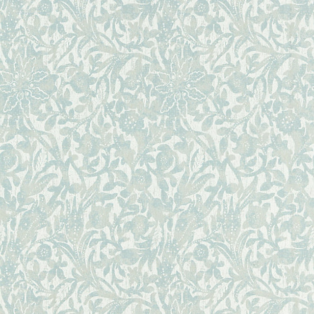 Bali Floral/Surf 27195-002 by Scalamandre Designer Fabric STOCKED AT Horizontal: 16.5" and Vertical: 13.25" 54" - Swanky Fabrics -