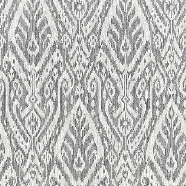 Borneo Ikat/Smoke 27196-002 by Scalamandre Designer Fabric ISOLA INDOOR/OUTDOOR COLLECTION STOCKED AT SCALAMANDRE WAREHOUSE 100% SOLUTION DYED ACRYLIC MEXICO LIGHT DUTY Horizontal: 31.5" and Vertical: 13.25" 54" - Swanky Fabrics -