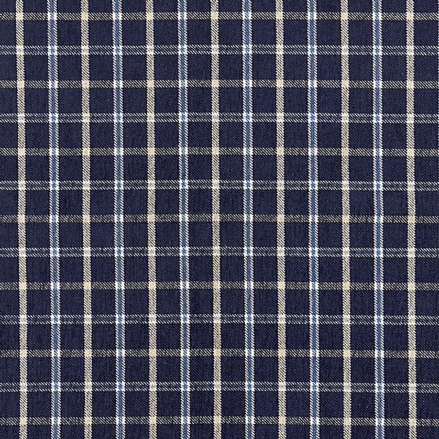 Bristol Plaid/Navy 27121-004 by Scalamandre Designer Fabric CHATHAM STRIPES & PLAIDS STOCKED AT 54% VISCOSE;26% LINEN;14% COTTON;6% POLYESTER ITALY MEDIUM DUTY Horizontal: 3.5" and Vertical: 3.5" 55" - Swanky Fabrics -