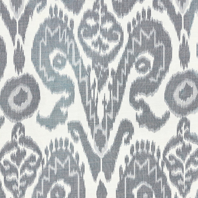 Bukhara Silk Ikat/Indigo 27097-001 by Scalamandre Designer Fabric FALL 2016 STOCKED AT 53% VISCOSE;47% SILK THAILAND LIGHT DUTY Horizontal: 48" and Vertical: 26.5" 53" - Swanky Fabrics -