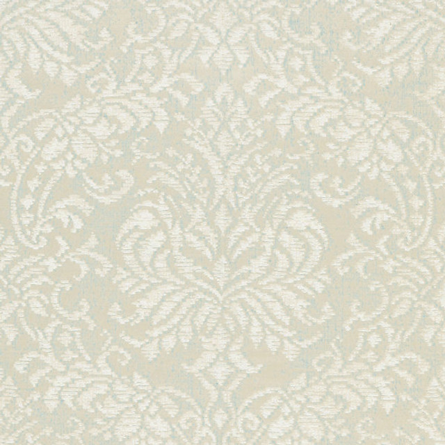 Camille Damask/Latte 27226-001 by Scalamandre Designer Fabric CALABRIA STOCKED AT SCALAMANDRE WAREHOUSE 45% POLYESTER|32% COTTON|14% LINEN|9% ACRYLIC INDIA LIGHT DUTY Horizontal: 34" and Vertical: 27" 54" - Swanky Fabrics -