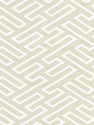 Canton Fret Applique Linen SC272180001 by Scalamandre Designer Fabric CHINOIS CHIC 85% LINEN 13% COTTON 2% VISCOSE INDIA LIGHT DUTY Horizontal: 8" and Vertical: 8" 50 - Swanky Fabrics -