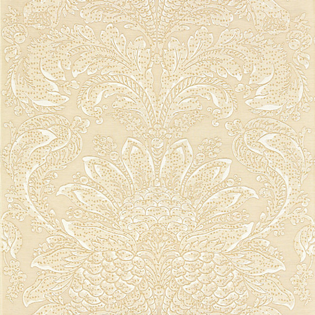 Carlotta Damask/Bisque 27081-001 by Scalamandre Designer Fabric SPRING 2016 STOCKED AT 36% COTTON;34% VISCOSE;30% SILK ITALY LIGHT DUTY Horizontal: 27" and Vertical: 27" 54" - Swanky Fabrics -