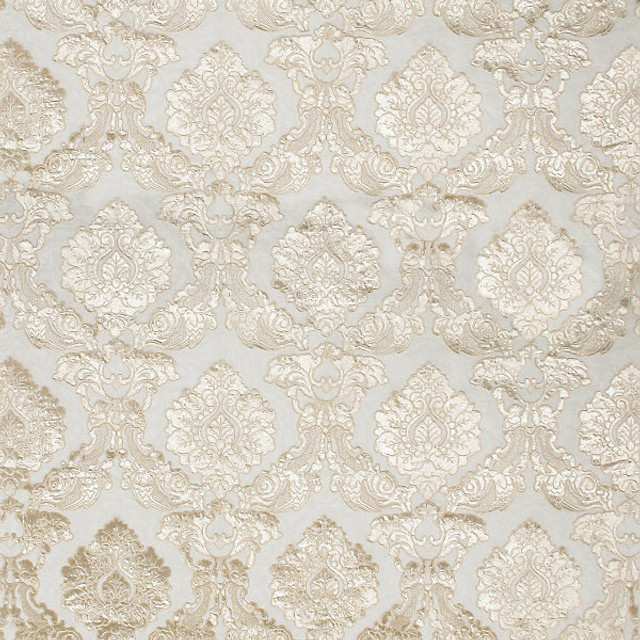 Castellet Sheer/Ivory Cast-003 by Old World Weavers Designer Fabric STOCKED AT SCALAMANDRE WAREHOUSE 100% SILK WITH VISCOSE|VELVET INDIA MEDIUM DUTY Horizontal: 25.75" and Vertical: 17" 52.25" - Swanky Fabrics -