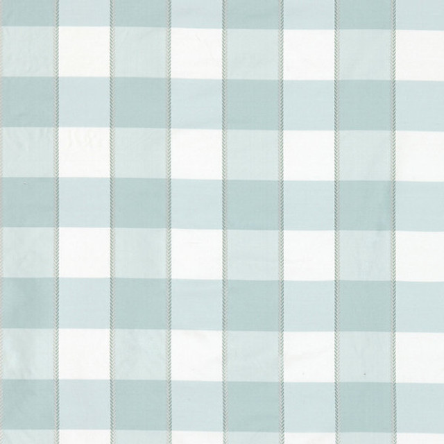 Chelsea Check/Aquamarine 27024-004 by Scalamandre Designer Fabric FALL 2015 STOCKED AT 100% SILK INDIA LIGHT DUTY Horizontal: 4" and Vertical: 4.375" 54" - Swanky Fabrics -