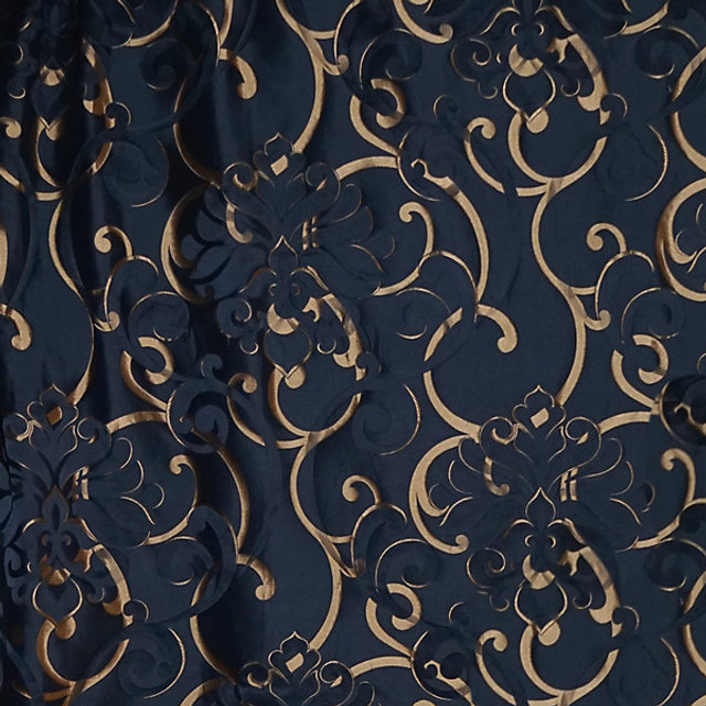 Cimarosa/Midnight 1059-004 by Old World Weavers Designer Fabric STOCKED AT SUPPLIERS WAREHOUSE EUROPE 73% SILK|27% LINEN ITALY Horizontal: 27.25" and Vertical: 28" 56" - Swanky Fabrics -