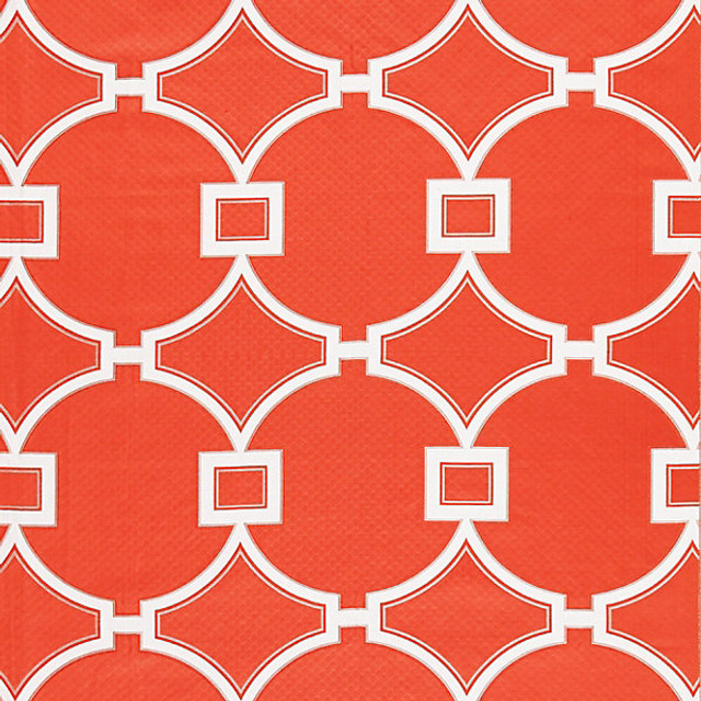 Circle Fret/Coral 27072-003 by Scalamandre Designer Fabric SPRING 2016 STOCKED AT 50% VISCOSE;30% LINEN;20% POLYESTER INDIA MEDIUM DUTY Horizontal: 11" and Vertical: 9.375" 54" - Swanky Fabrics -