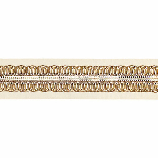 Colette Braided Tape/Bisque V1242-002 by Scalamandre Trim Designer Trim BOTANICA STOCKED AT 45% ;30% RAYON;15% COTTON;8% POLYAMIDE;2% POLYESTER CHINA LIGHT DUTY Horizontal: and Vertical: 3.625" - Swanky Fabrics -