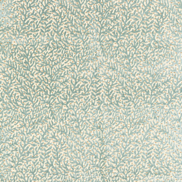Corallina Velvet/Lagoon 27077-003 by Scalamandre Designer Fabric SPRING 2016 STOCKED AT 41% VISCOSE;34% COTTON;25% POLYESTER INDIA HEAVY DUTY Horizontal: 9.125" and Vertical: 13.375" 55" - Swanky Fabrics -