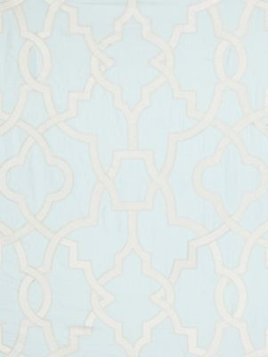 Damascus Embroidery Blue Mist SC270730002 by Scalamandre Designer Fabric JARDIN 16% SPUN POLYESTER, 36% VISCOSE 29% LINEN 19% COTTON INDIA LIGHT DUTY Horizontal: 31.5" and Vertical: 25.625" 51 - Swanky Fabrics -