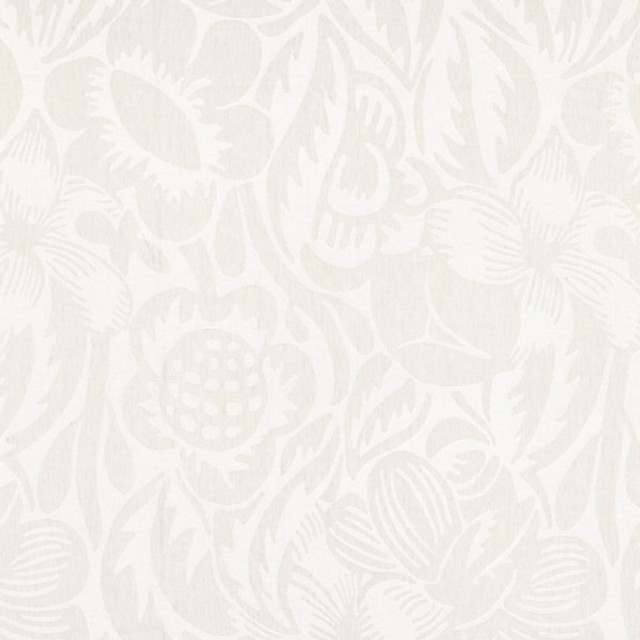 Deco Flower/Pearl Grey 27131-002 by Scalamandre Designer Fabric BOTANICA STOCKED AT 100% LINEN ITALY MEDIUM DUTY Horizontal: 43.375" and Vertical: 27" 54" - Swanky Fabrics -