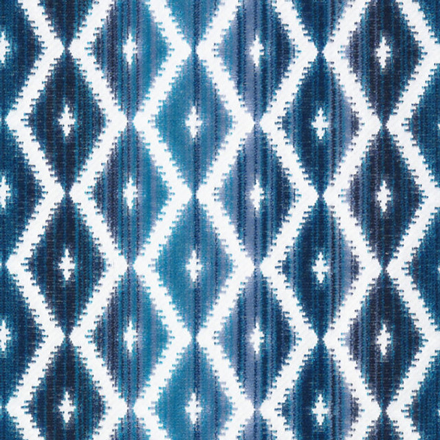 Diamantina/Blue Marine 1316-004 by Grey Watkins Designer Fabric STOCKED AT SCALAMANDRE WAREHOUSE 55% POLYESTER|45% COTTON INDIA HEAVY DUTY Horizontal: 3" and Vertical: 2 .5" 54" - Swanky Fabrics -