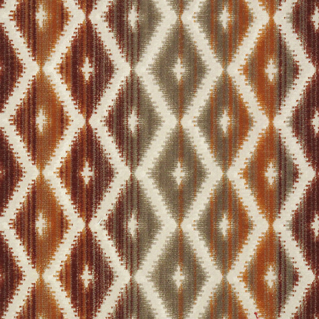 Diamantina/Brick 1316-007 by Grey Watkins Designer Fabric STOCKED AT SCALAMANDRE WAREHOUSE 55% POLYESTER|45% COTTON INDIA HEAVY DUTY Horizontal: 3" and Vertical: 2 .5" 54" - Swanky Fabrics -