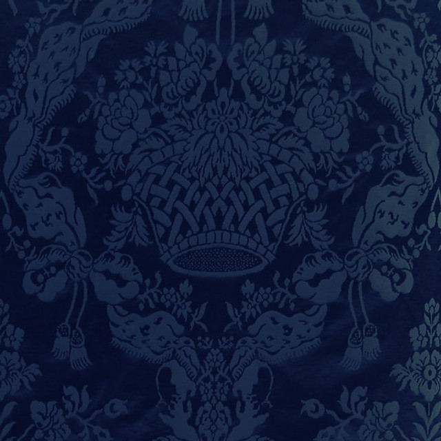 Gabriel/Blue 20355M-012 by Scalamandre Designer Fabric STOCKED AT 66% COTTON;34% SILK INDIA HEAVY DUTY Horizontal: 33.25" and Vertical: 26.25" 52.5" - Swanky Fabrics -