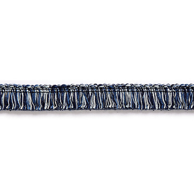 Gardiner Brush Fringe/Indigo Fc1494-007 by Scalamandre Trim Designer Trim HAMPTONS TRIMMINGS STOCKED AT 60% VISCOSE;40% ACRYLIC ITALY LIGHT DUTY Horizontal: and Vertical: 1" - Swanky Fabrics -