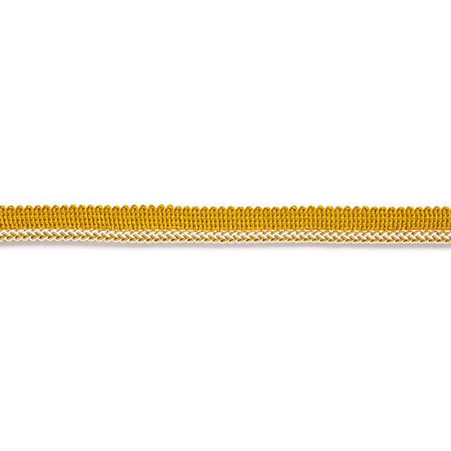 Georgica Braided Cord/Brass C303-005 by Scalamandre Trim Designer Trim HAMPTONS TRIMMINGS STOCKED AT 38% ACETATE|29% VISCOSE|27% ACRYLIC|6% COTTON ITALY LIGHT DUTY Horizontal: and Vertical: .25" - Swanky Fabrics -