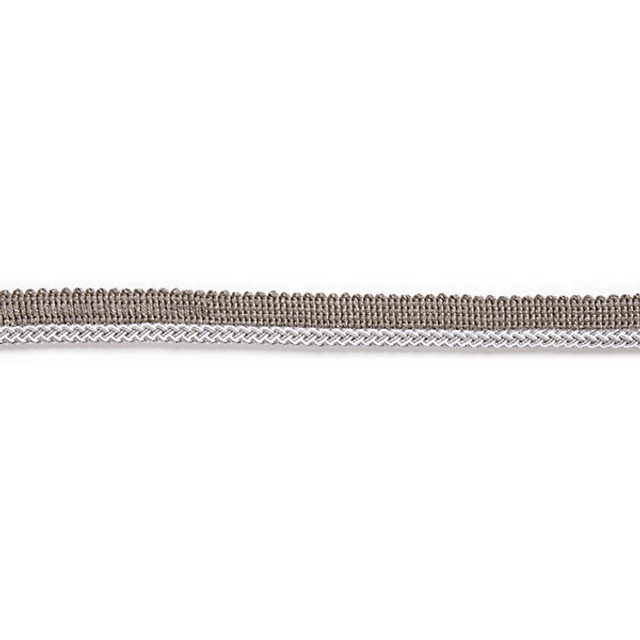 Georgica Braided Cord/Silver Grey C303-007 by Scalamandre Trim Designer Trim HAMPTONS TRIMMINGS STOCKED AT 38% ACETATE|29% VISCOSE|27% ACRYLIC|6% COTTON ITALY LIGHT DUTY Horizontal: and Vertical: .25" - Swanky Fabrics -