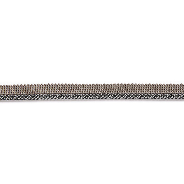 Georgica Braided Cord/Charcoal C303-009 by Scalamandre Trim Designer Trim HAMPTONS TRIMMINGS STOCKED AT 38% ACETATE|29% VISCOSE|27% ACRYLIC|6% COTTON ITALY LIGHT DUTY Horizontal: and Vertical: .25" - Swanky Fabrics -