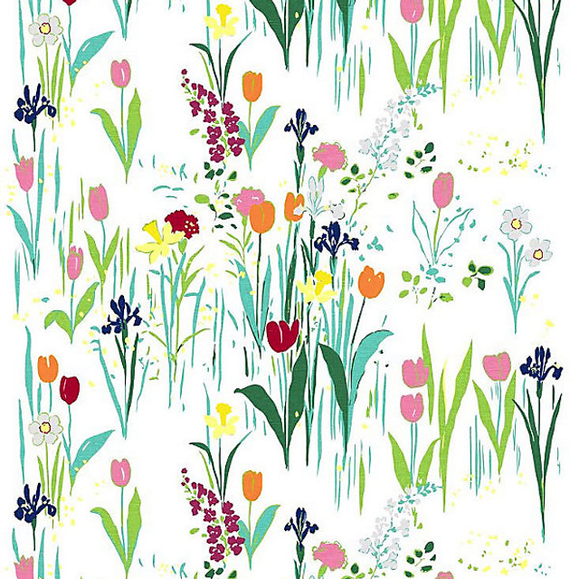 Guermantes/White 16547-001 by Scalamandre Designer Fabric BELLE JARDIN COLLECTION STOCKED AT 100% COTTON FRANCE LIGHT DUTY Horizontal: 34.5" and Vertical: 49.25" 50" - Swanky Fabrics -