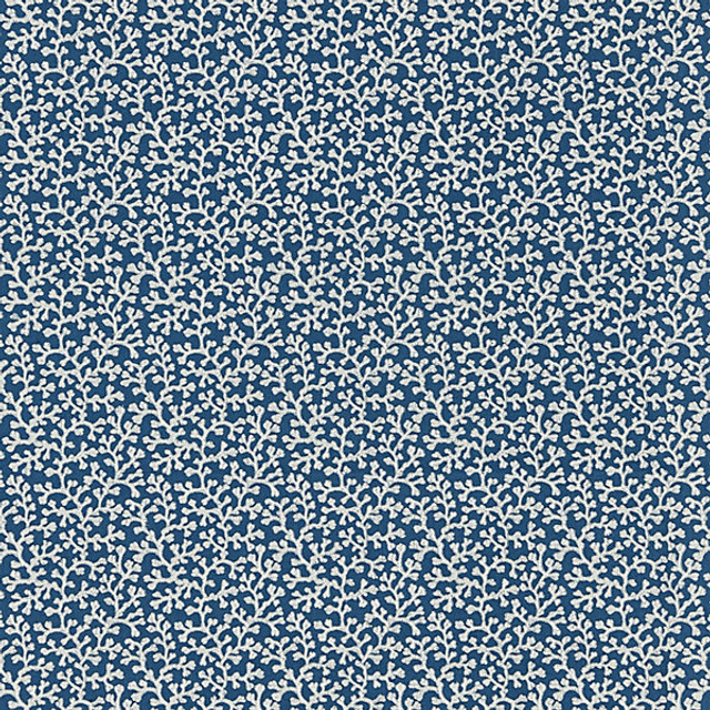 Hele Bay/Colbalt 6949-001 by Old World Weavers Designer Fabric DORSET COAST COLLECTION STOCKED AT SCALAMANDRE WAREHOUSE 100% LINEN|VISCOSE &amp; METALLIC EMBROIDERY INDIA DRAPERY ONLY Horizontal: 5" and Vertical: 5" 55" - Swanky Fabrics -