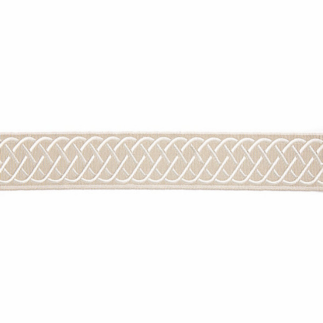 Helix Embroidered Tape/Linen T3284-001 by Scalamandre Trim Designer Trim HAMPTONS TRIMMINGS STOCKED AT 77% VISCOSE;23% RAYON CHINA LIGHT DUTY Horizontal: and Vertical: 2" - Swanky Fabrics -