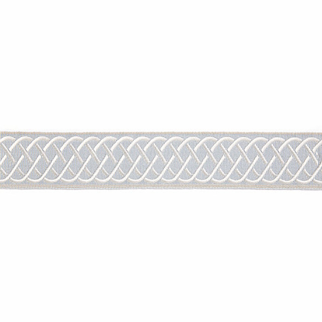Helix Embroidered Tape/Mineral T3284-002 by Scalamandre Trim Designer Trim HAMPTONS TRIMMINGS STOCKED AT 77% VISCOSE;23% RAYON CHINA LIGHT DUTY Horizontal: and Vertical: 2" - Swanky Fabrics -