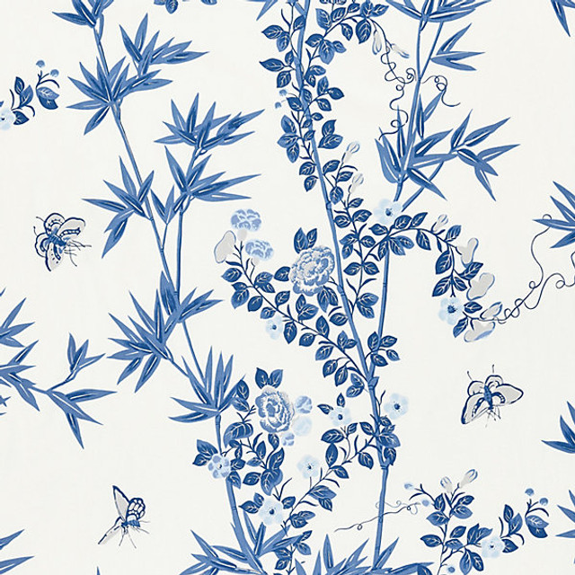 Jardin De Chine/Porcelain 16608-002 by Scalamandre Designer Fabric STOCKED AT 100% COTTON UNITED KINGDOM MEDIUM DUTY Horizontal: 46" and Vertical: 27" 54" - Swanky Fabrics -