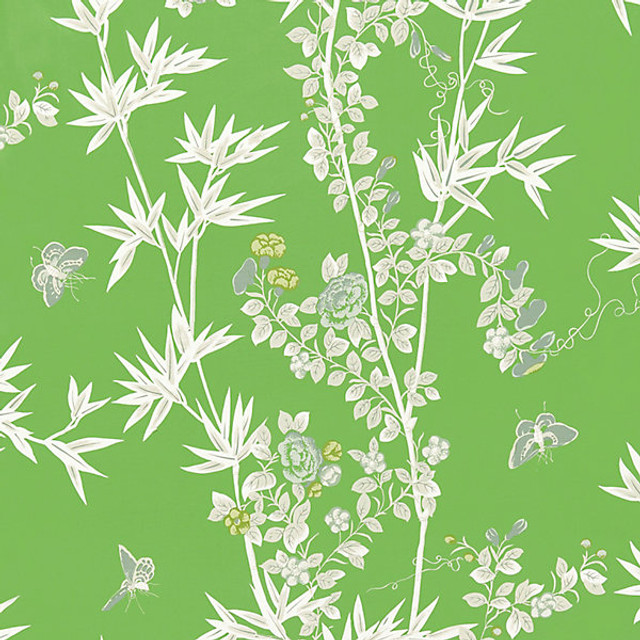 Jardin De Chine/Jade 16608-004 by Scalamandre Designer Fabric STOCKED AT 100% COTTON UNITED KINGDOM MEDIUM DUTY Horizontal: 46" and Vertical: 27" 54" - Swanky Fabrics -