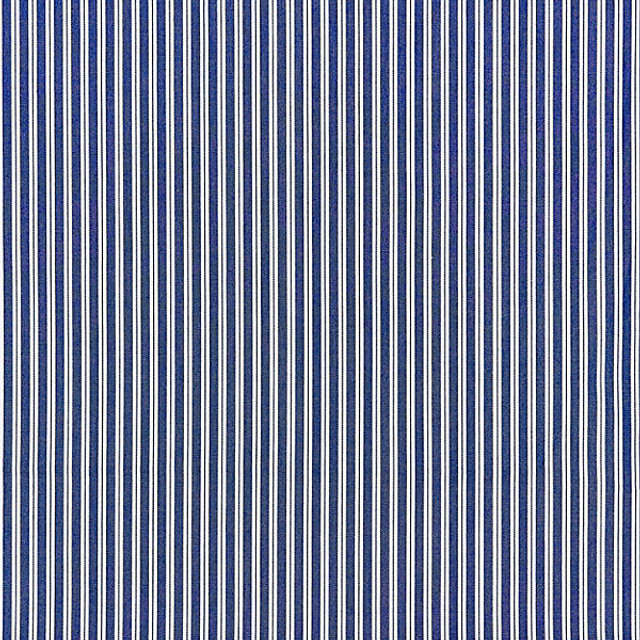 Kent Stripe/Navy 36395-014 by Scalamandre Designer Fabric CHATHAM STRIPES & PLAIDS STOCKED AT 100% COTTON INDIA LIGHT DUTY Horizontal: and Vertical: .25" 54" - Swanky Fabrics -