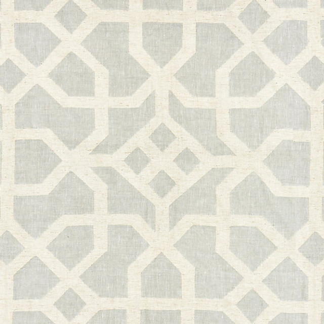 Linen Lattice/Mineral & Greige 27149-002 by Scalamandre Designer Fabric MODERN LUXURY STOCKED AT 89% LINEN;9% VISCOSE;2% NYLON INDIA LIGHT DUTY Horizontal: 23" and Vertical: 25" 53" - Swanky Fabrics -