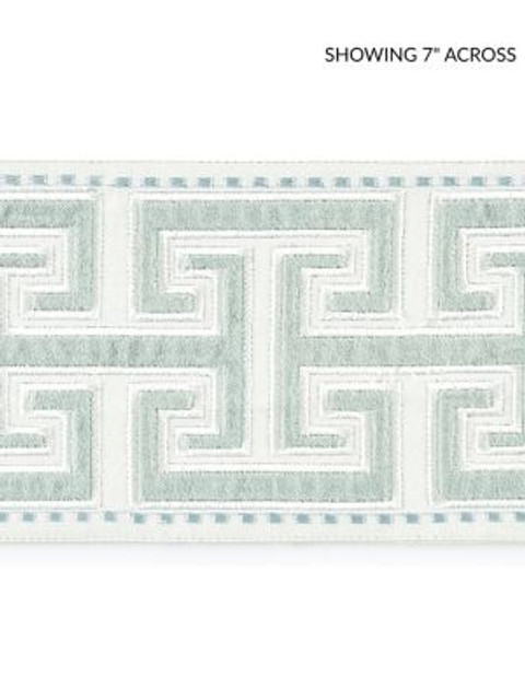 Luxor Velvet Tape Cloud SCT33040002 by Scalamandre Designer Trim LA BOHEME 86% COTTON 14% VISCOSE INDIA LIGHT DUTY Horizontal: 3.75" and Vertical: 4.75 - Swanky Fabrics -