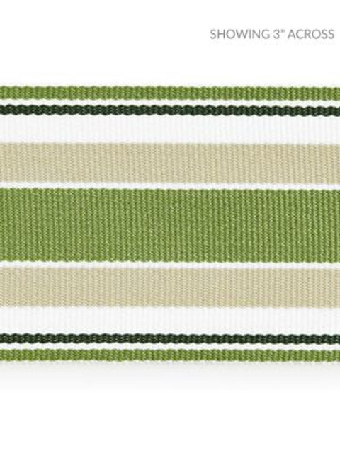 Marina Stripe Tape Palm SCT33110003 by Scalamandre Designer Trim ISOLA INDOOR / OUTDOOR 100% POLYOLEFIN UNITED KINGDOM HEAVY DUTY Horizontal: and Vertical: 2.5 - Swanky Fabrics -