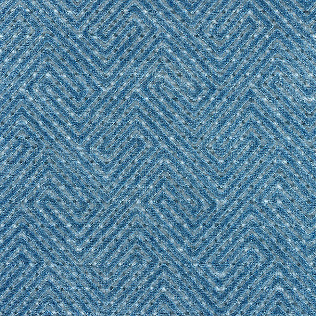 Meander Velvet/Denim 27060-001 by Scalamandre Designer Fabric ENDLESS SUMMER STOCKED AT 100% SOLUTION DYED ACRYLIC BELGIUM HEAVY DUTY Horizontal: 7.5" and Vertical: 6.625" 54" - Swanky Fabrics -
