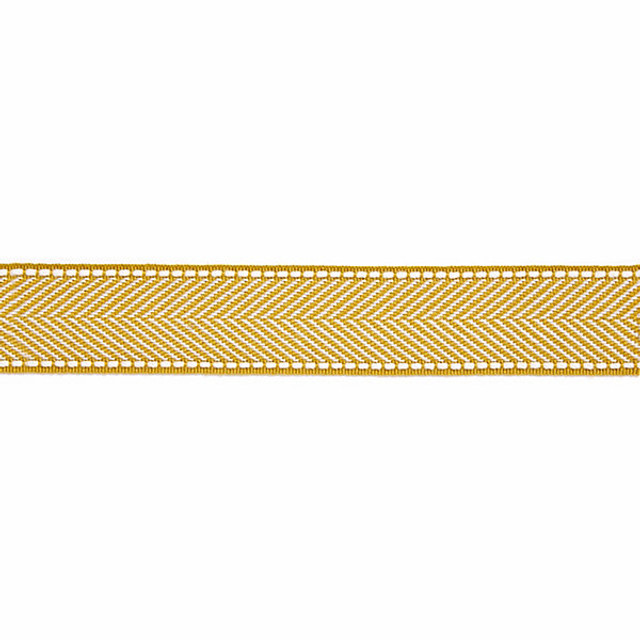 Montauk Herringbone Tape/Brass T3285-007 by Scalamandre Trim Designer Trim HAMPTONS TRIMMINGS STOCKED AT 99% ACRYLIC;1% POLYESTER CHINA LIGHT DUTY Horizontal: and Vertical: 1.875" - Swanky Fabrics -