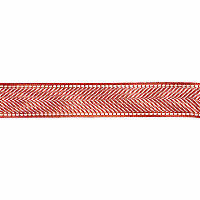 Montauk Herringbone Tape/Coral T3285-008 by Scalamandre Trim Designer Trim HAMPTONS TRIMMINGS STOCKED AT 99% ACRYLIC;1% POLYESTER CHINA LIGHT DUTY Horizontal: and Vertical: 1.875" - Swanky Fabrics -