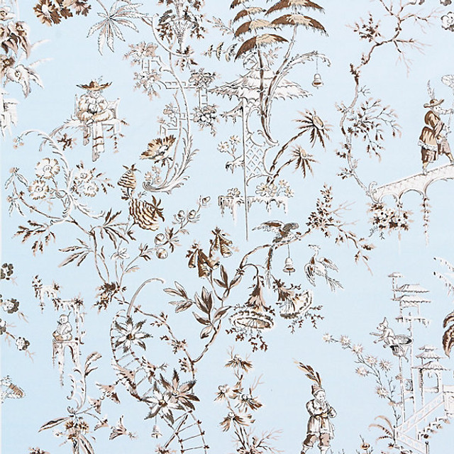Nanjing/Sky 16552-002 by Scalamandre Designer Fabric SPRING 2015 STOCKED AT 100% COTTON UNITED KINGDOM LIGHT DUTY Horizontal: 36.25" and Vertical: 27" 54" - Swanky Fabrics -