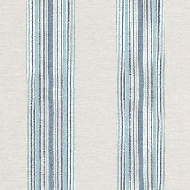 Nautical Stripe/Caribe 27069-003 by Scalamandre Designer Fabric ENDLESS SUMMER STOCKED AT 100% POLYPROPYLENE BELGIUM HEAVY DUTY Horizontal: and Vertical: 18" 57" - Swanky Fabrics -