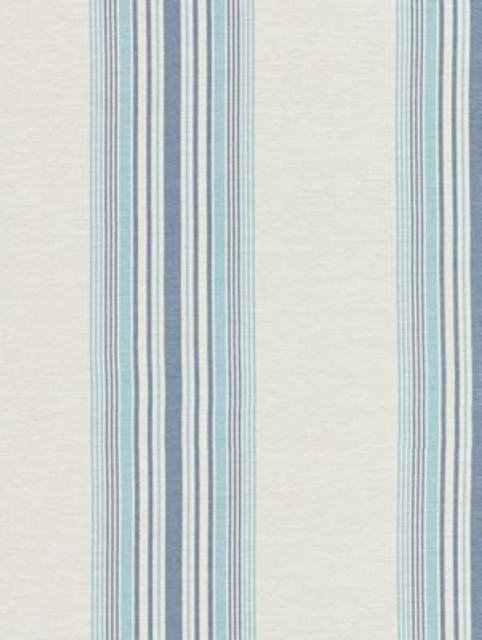 Nautical Stripe Caribe SC270690003 by Scalamandre Designer Fabric ENDLESS SUMMER INDOOR / OUTDOOR 100% POLYPROPYLENE BELGIUM HEAVY DUTY Horizontal: and Vertical: 18" 57 - Swanky Fabrics -