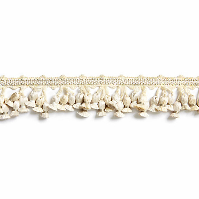 Newport Tassel Fringe/Ivory Ft1103M-013 by Scalamandre Trim Designer Trim BOTANICA STOCKED AT 50% FIBRANNE, 41% RAYON, 9% POLYESTER CHINA LIGHT DUTY Horizontal: and Vertical: 2" - Swanky Fabrics -