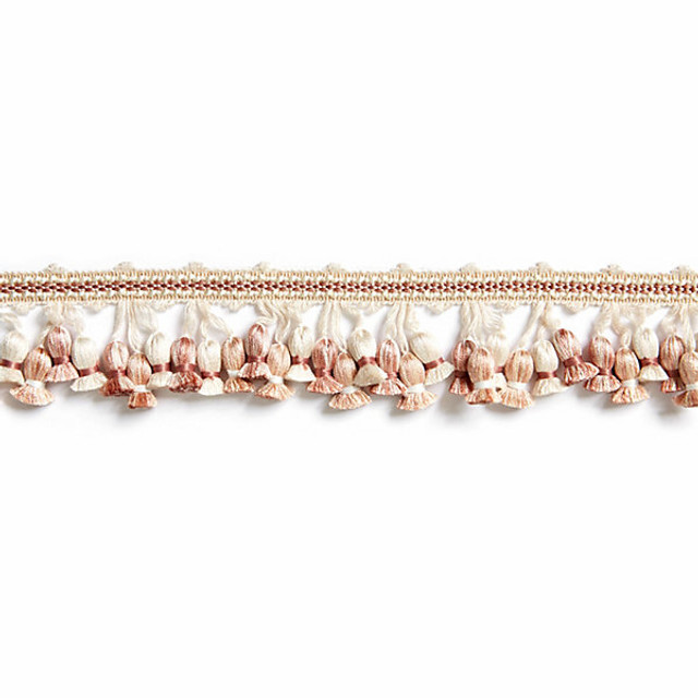 Newport Tassel Fringe/Blush Ft1103M-014 by Scalamandre Trim Designer Trim BOTANICA STOCKED AT 50% FIBRANNE, 41% RAYON, 9% POLYESTER CHINA LIGHT DUTY Horizontal: and Vertical: 2" - Swanky Fabrics -